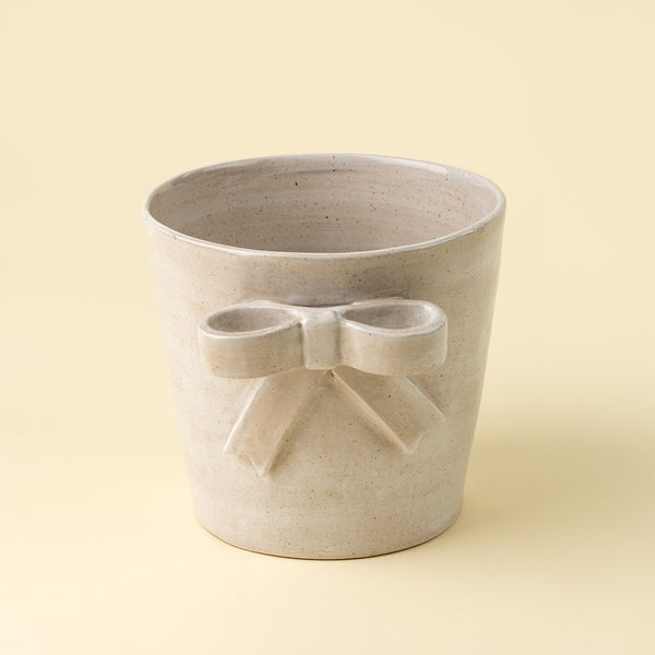 Stoneware Bow Pot L