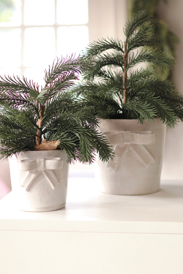 Stoneware Bow Pot L