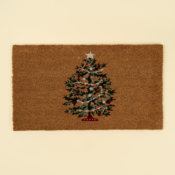 Christmas Tree Doormat, PVC Back