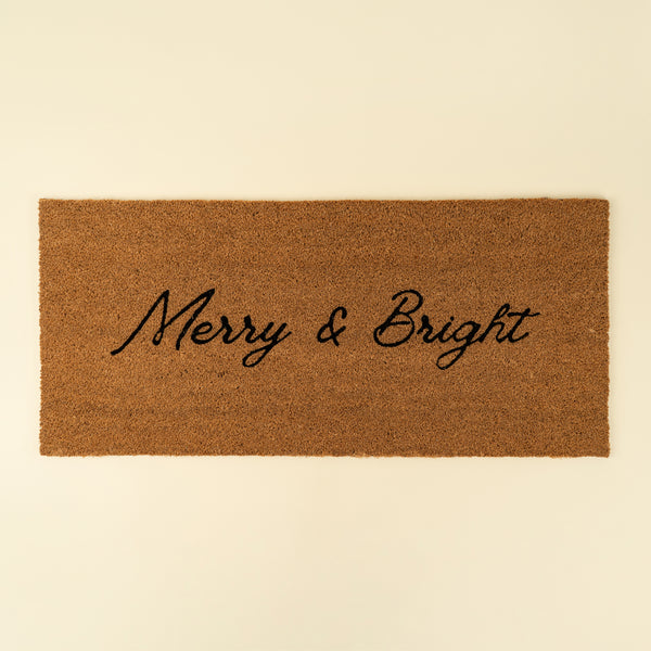 Merry & Bright Doormat, PVC Back