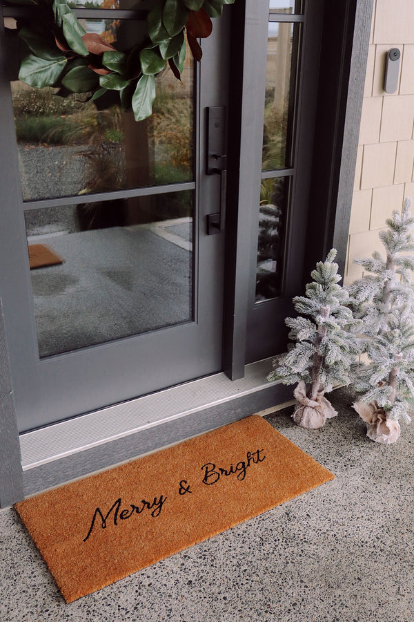 Merry & Bright Doormat, PVC Back
