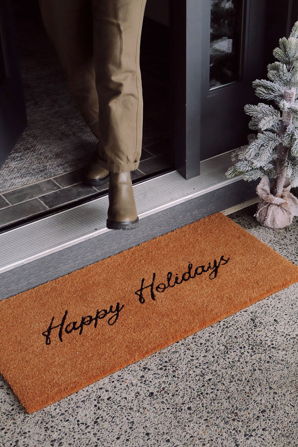 Happy Holidays Doormat, PVC Back
