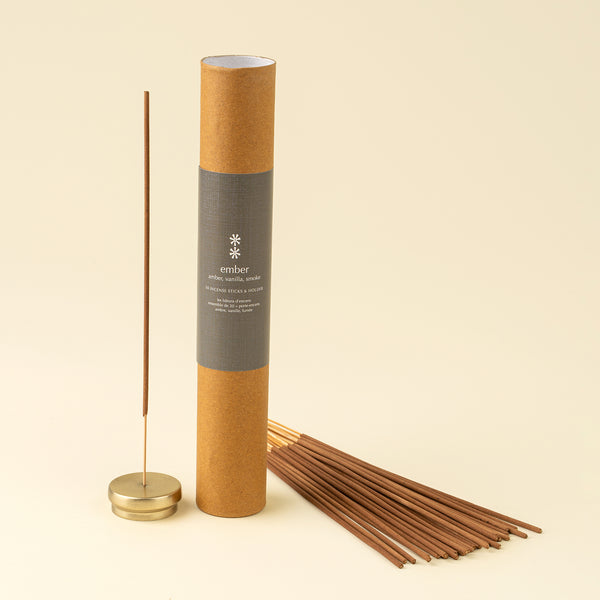 Ember Incense Set/30 Sticks + Holder