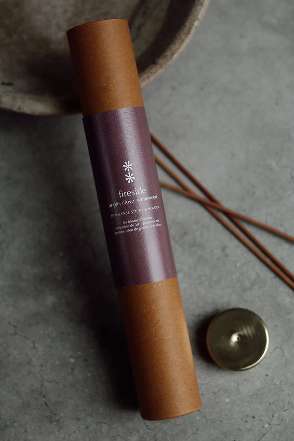 Fireside Incense Set/30 Sticks + Holder