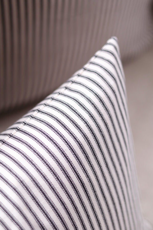 21x12 Black Ticking Pillow