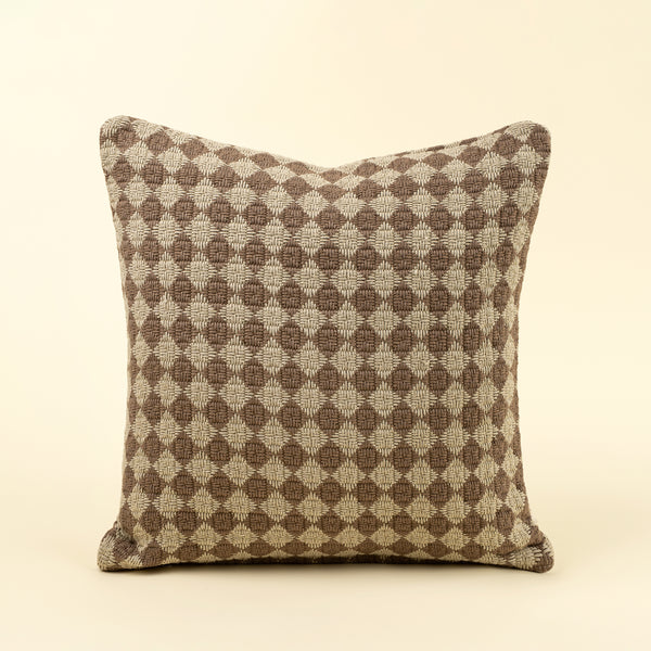 20x20 Check Weave Pillow, Brown