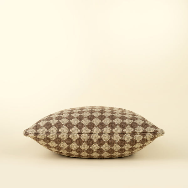 20x20 Check Weave Pillow, Brown