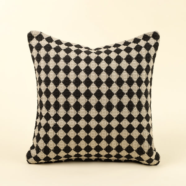 20x20 Check Weave Pillow, Black