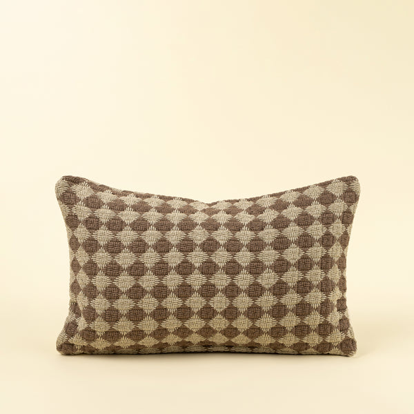 21x12 Check Weave Pillow, Brown