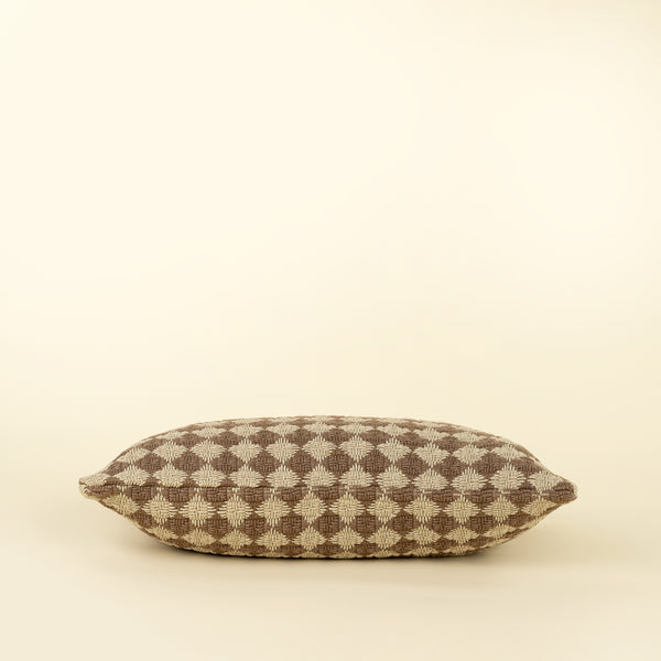 21x12 Check Weave Pillow, Brown