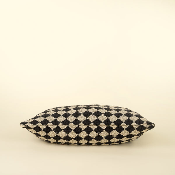 21x12 Check Weave Pillow, Black