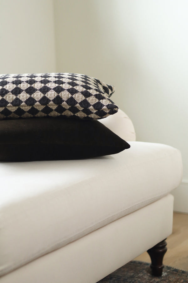 21x12 Check Weave Pillow, Black
