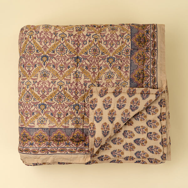 Luna Vine Block Print Quilt, King Size