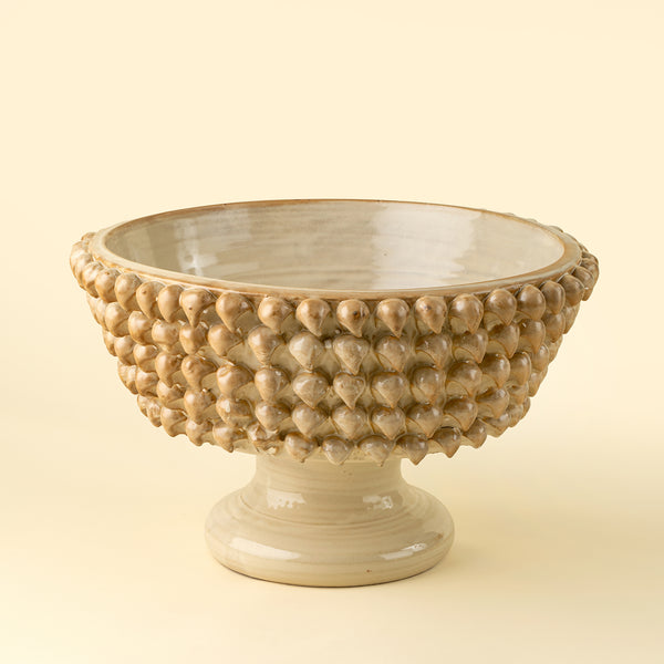 Citadel Terracotta Pedestal Bowl, Cream
