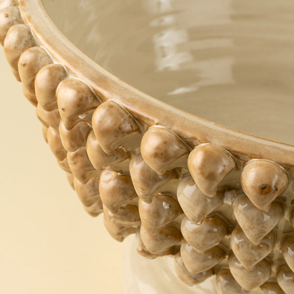 Citadel Terracotta Pedestal Bowl, Cream