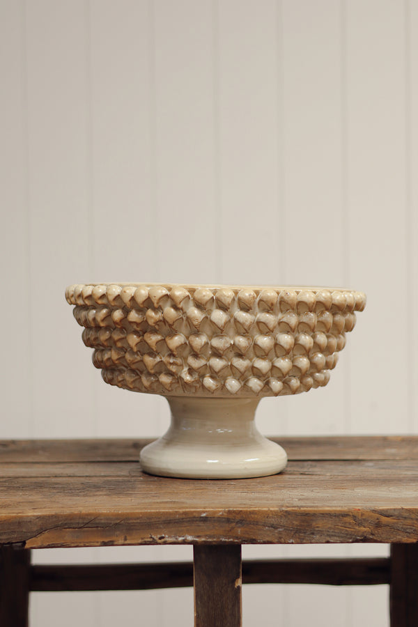 Citadel Terracotta Pedestal Bowl, Cream