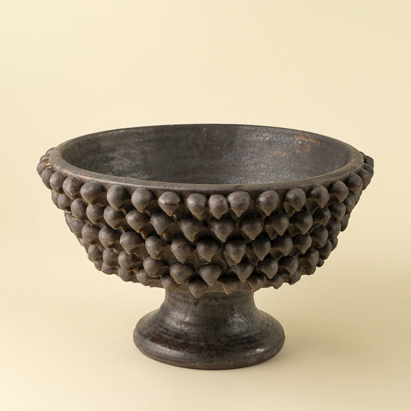 Citadel Terracotta Pedestal Bowl, Black