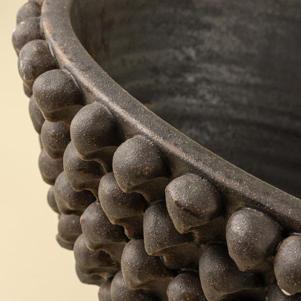 Citadel Terracotta Pedestal Bowl, Black