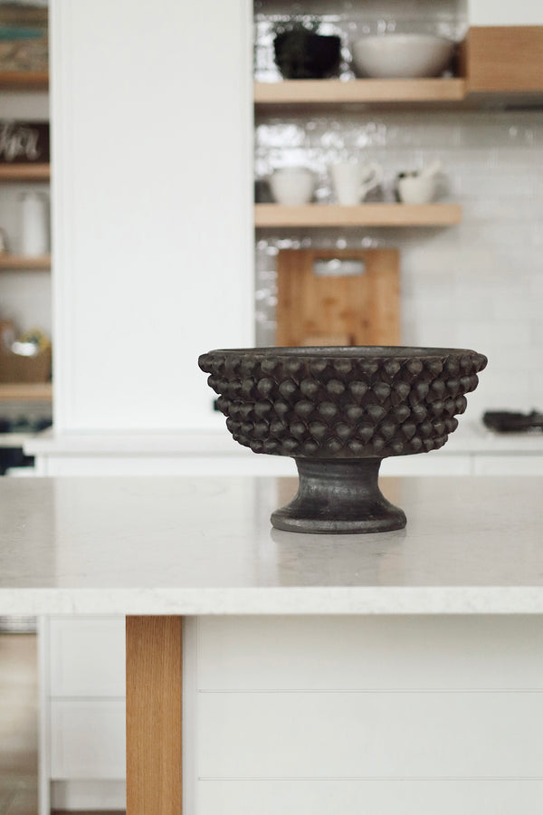 Citadel Terracotta Pedestal Bowl, Black
