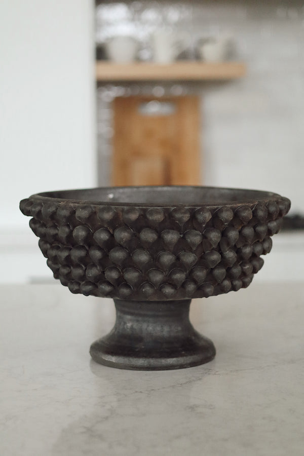 Citadel Terracotta Pedestal Bowl, Black