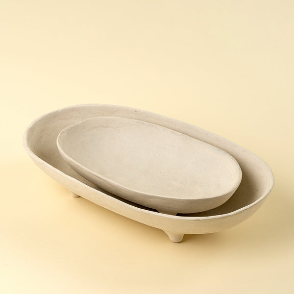 Pedestal Paper Mache Tray L