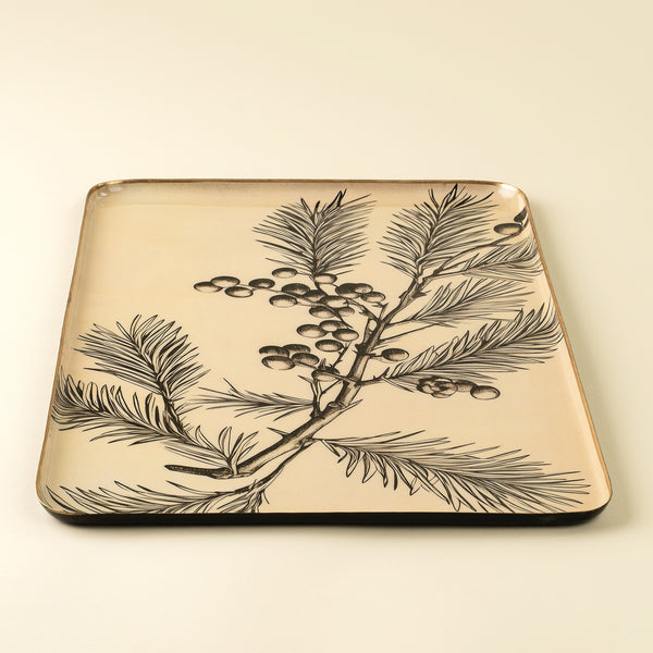 Winterberry Decorative Enameled Tray XL