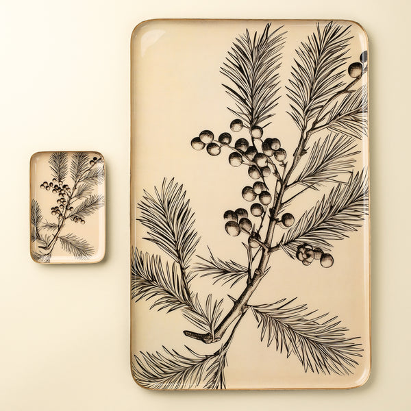 Winterberry Decorative Enameled Tray XL