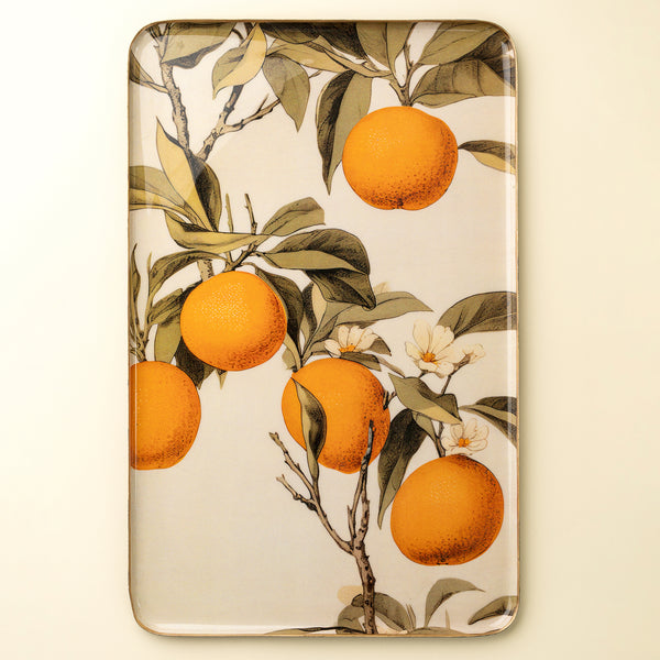 Orange Grove Decorative Enameled Tray XL