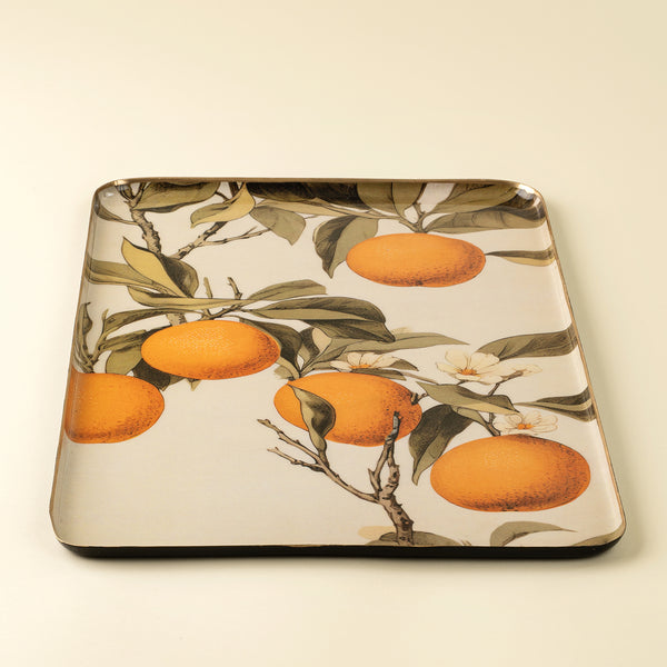 Orange Grove Decorative Enameled Tray XL