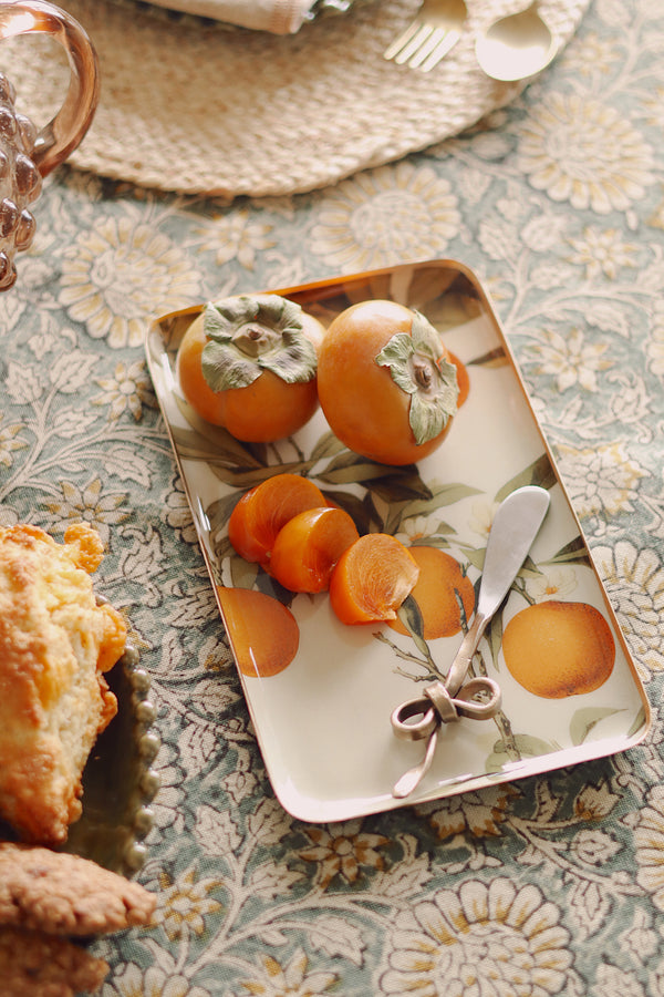 Orange Grove Decorative Enameled Tray L