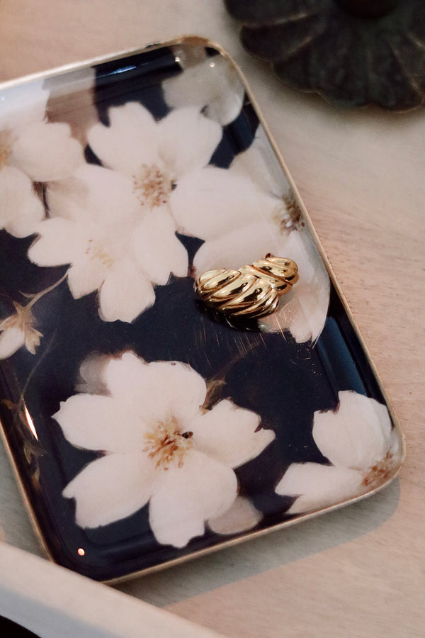 Midnight Cosmos Decorative Enameled Tray S