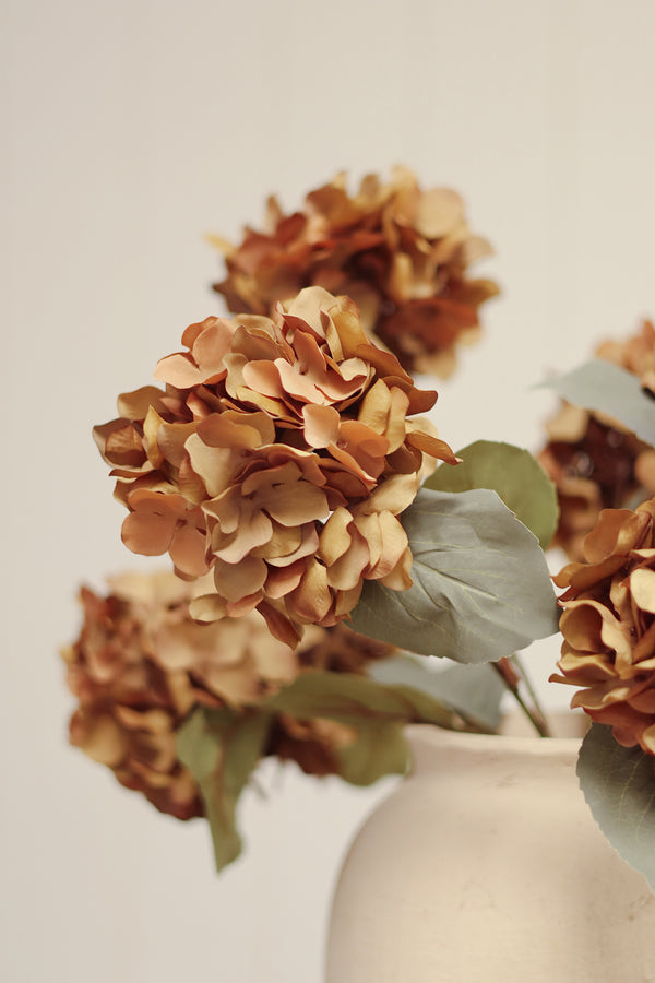 Autumn Hydrangea Spray, Burnt Orange