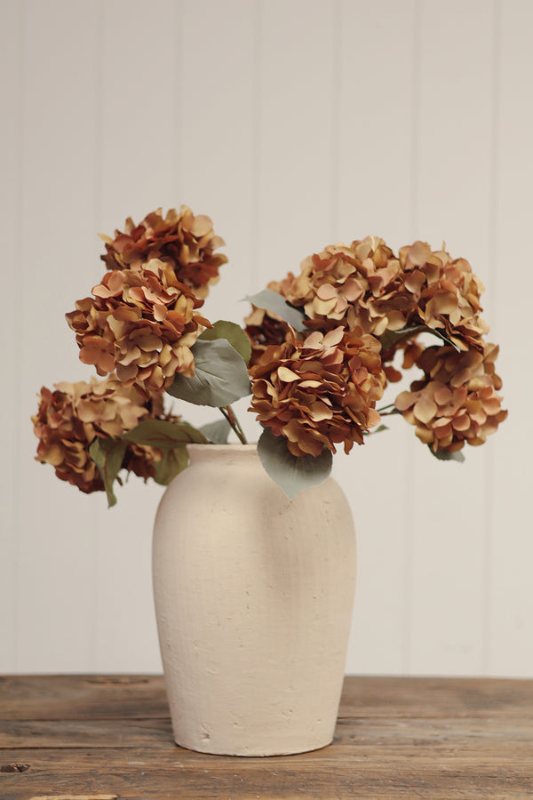 Autumn Hydrangea Spray, Burnt Orange