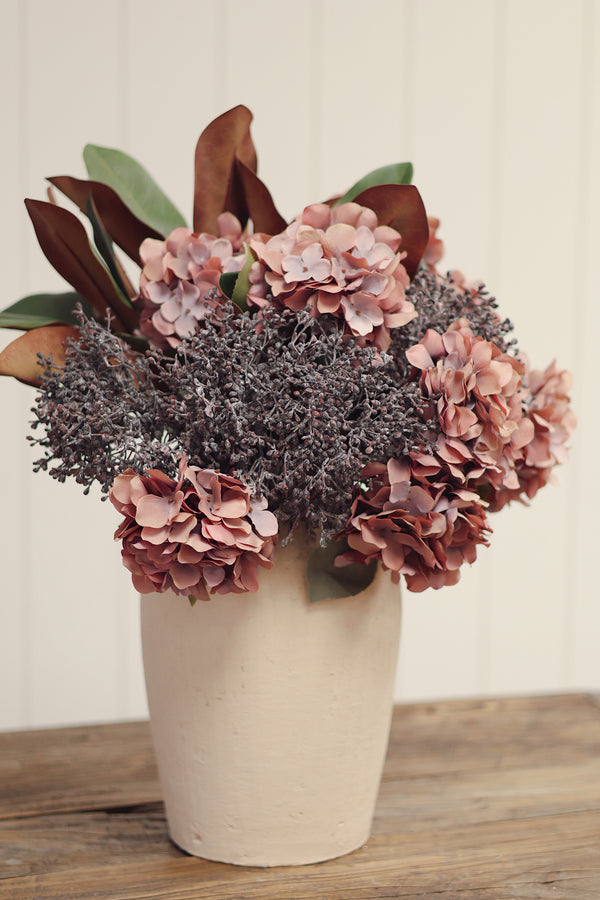 Autumn Hydrangea Spray, Dusty Pink