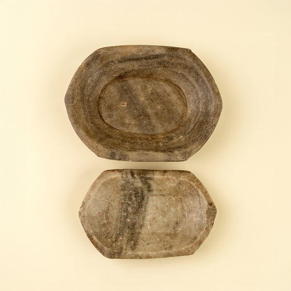 Found Vintage Carved Marble Tray S
