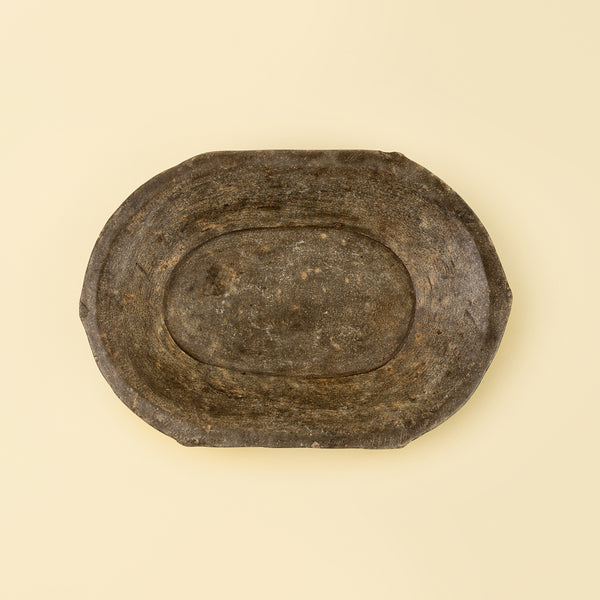 Found Vintage Carved Marble Tray L