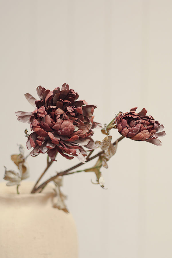 Real Touch Blooming Dahlia Spray, Burgundy