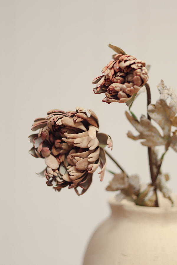 Real Touch Blooming Dahlia Spray, Brown