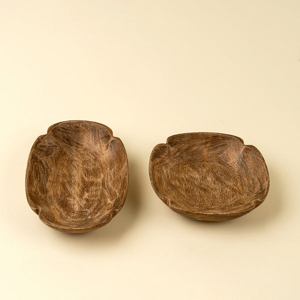 Spade Carved Dish, Round