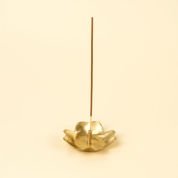 Aura Brass Incense Holder, Flora