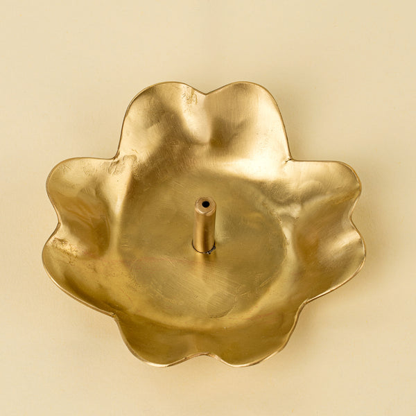 Aura Brass Incense Holder, Flora