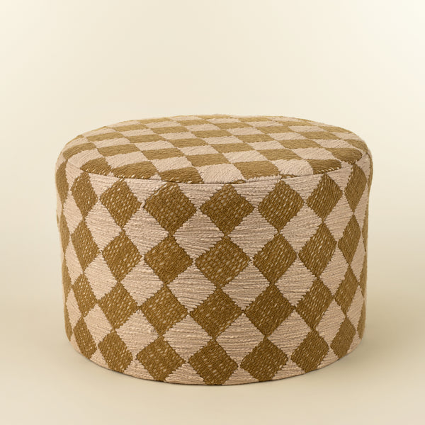 Textured Check Upholstered Stool S