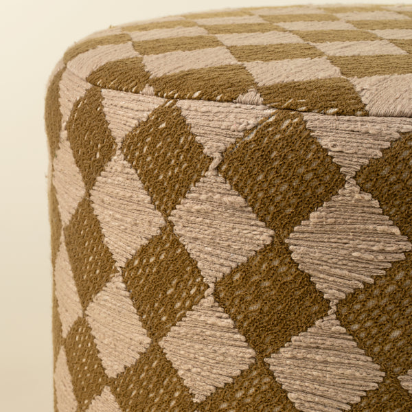 Textured Check Upholstered Stool S