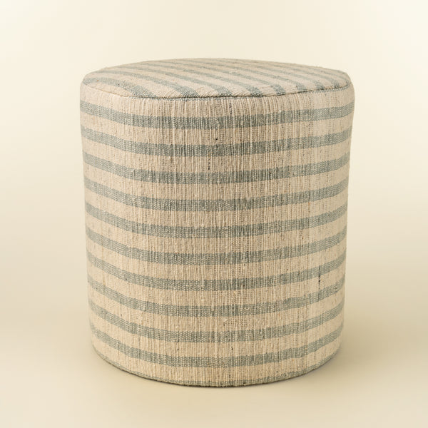 Handloom Stripe Upholstered Stool L