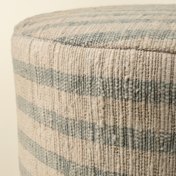 Handloom Stripe Upholstered Stool L