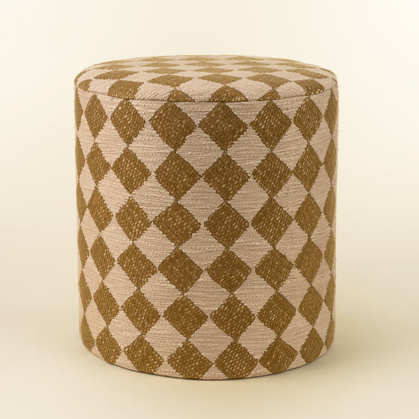 Textured Check Upholstered Stool L
