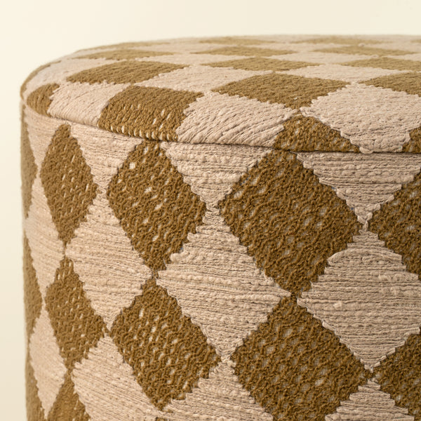 Textured Check Upholstered Stool L
