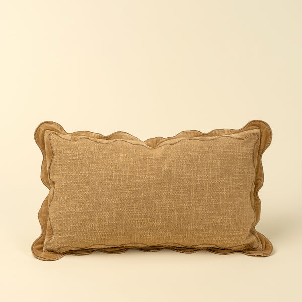 21x12 Velvet Scallop Pillow, Gold