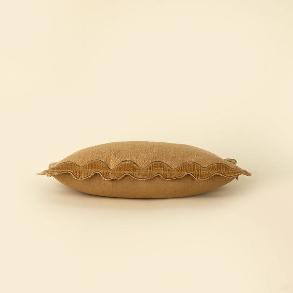 21x12 Velvet Scallop Pillow, Gold