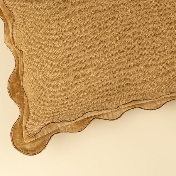 21x12 Velvet Scallop Pillow, Gold